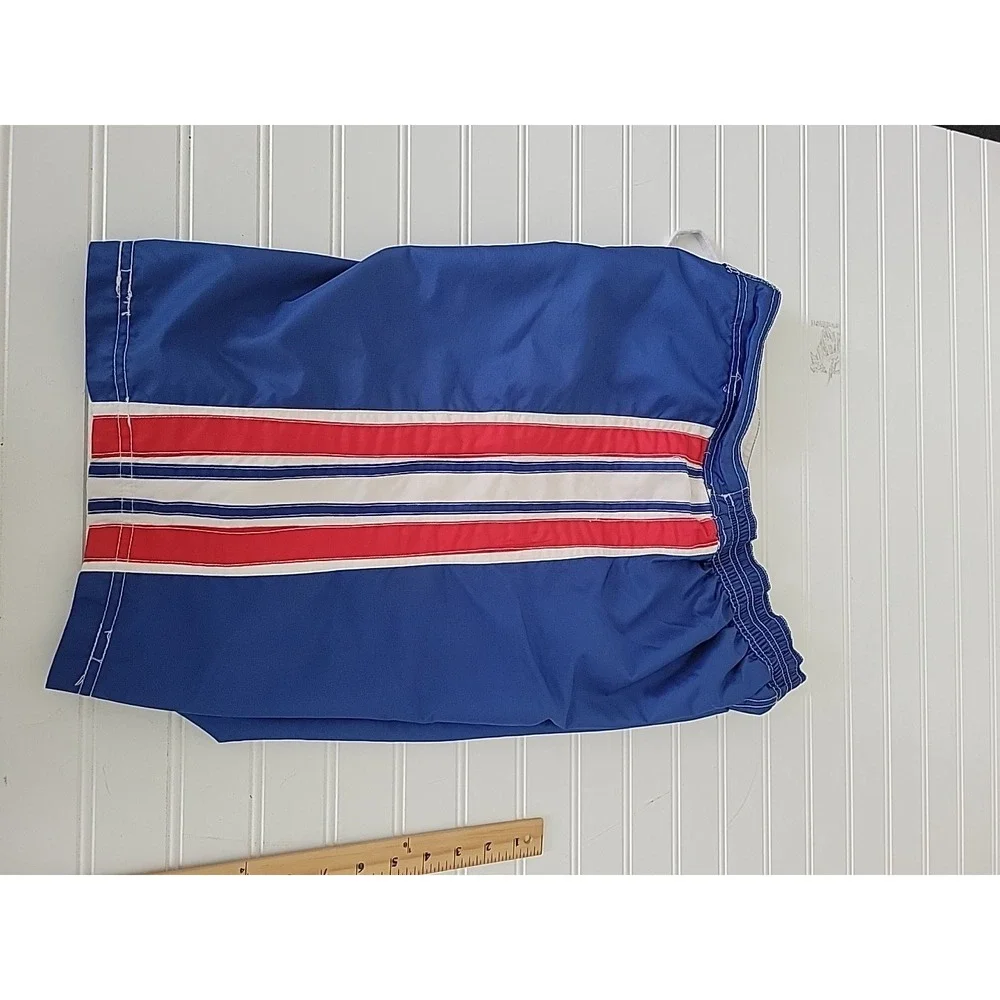 G-III Sports‎ Mens NY Rangers Swim Bottom Trunks, Blue, Large, LINED, LOGO